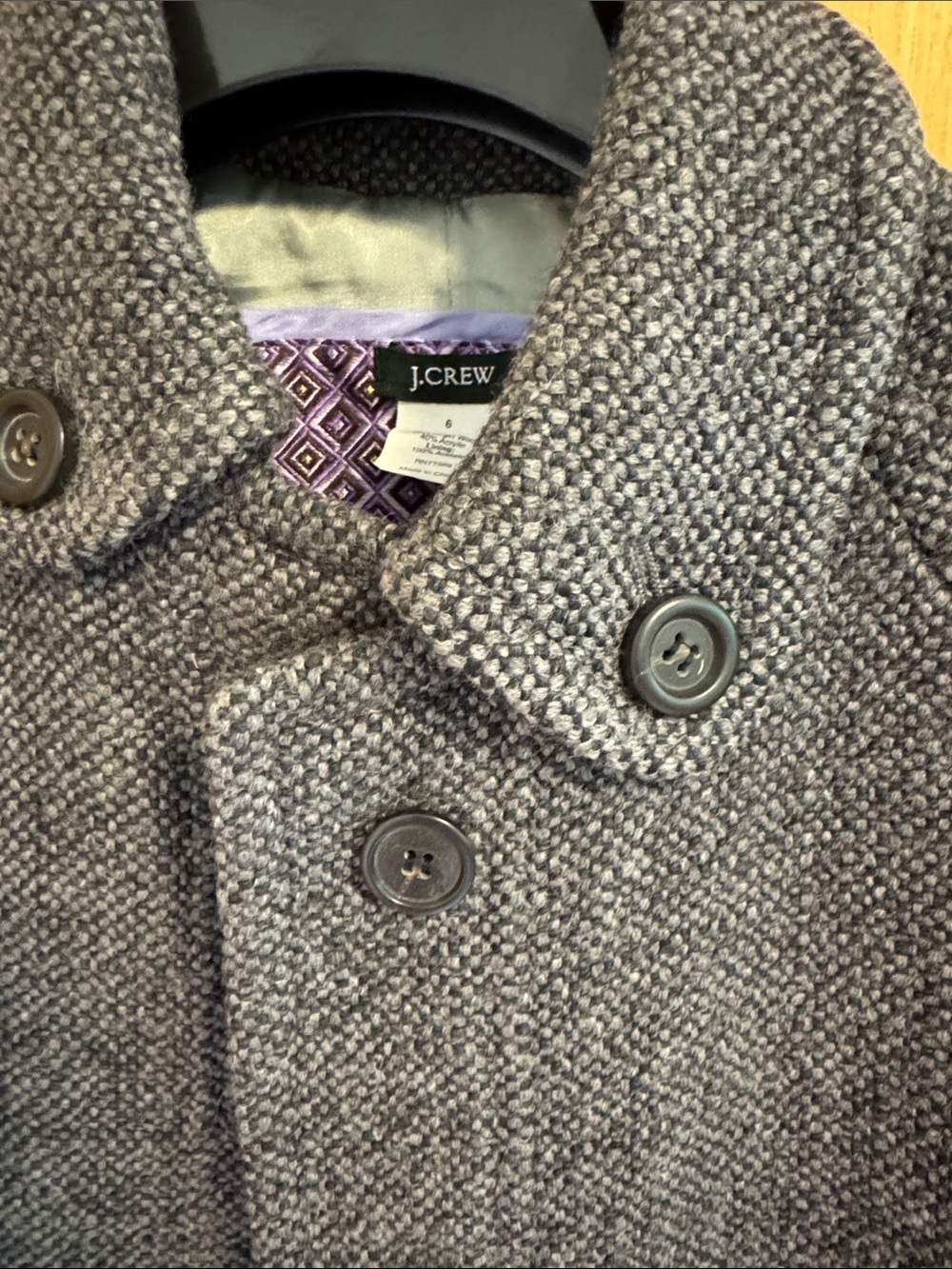 J. Crew Charcoal Textured Short Pea Coat - Picture 4 of 7